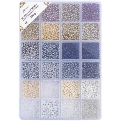 John Bead 12500pcs Assorted 24 Colors Glass Seed Beads 8/0 Jewelry Making Bead Box