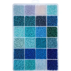 John Bead 12500pcs Assorted 24 Colors Glass Seed Beads 8/0 Jewelry Making Bead Box