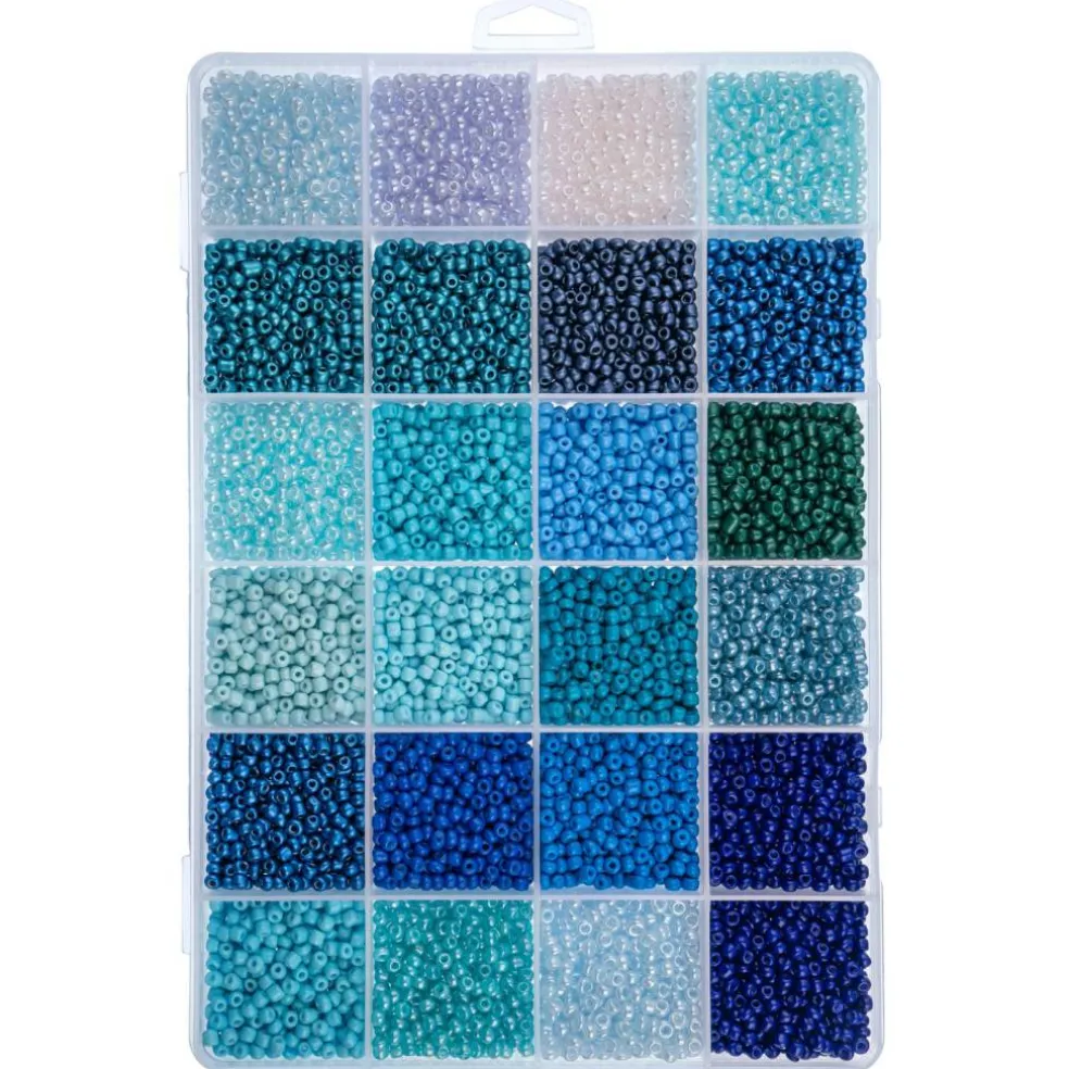 John Bead 12500pcs Assorted 24 Colors Glass Seed Beads 8/0 Jewelry Making Bead Box