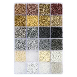John Bead 12500pcs Assorted 24 Colors Glass Seed Beads 8/0 Jewelry Making Bead Box