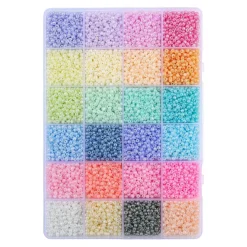 John Bead 12500pcs Assorted 24 Colors Glass Seed Beads 8/0 Jewelry Making Bead Box