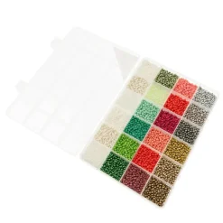 John Bead 12500pcs Assorted 24 Colors Glass Seed Beads 8/0 Jewelry Making Bead Box