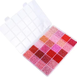 John Bead 12500pcs Assorted 24 Colors Glass Seed Beads 8/0 Jewelry Making Bead Box