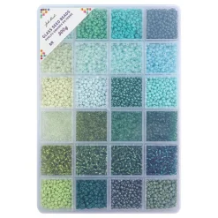 John Bead 12500pcs Assorted 24 Colors Glass Seed Beads 8/0 Jewelry Making Bead Box