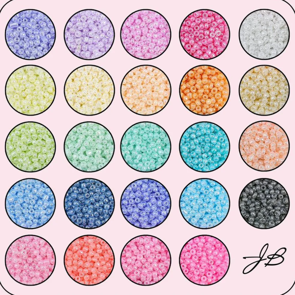 John Bead 12500pcs Assorted 24 Colors Glass Seed Beads 8/0 Jewelry Making Bead Box
