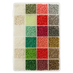John Bead 12500pcs Assorted 24 Colors Glass Seed Beads 8/0 Jewelry Making Bead Box