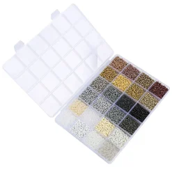 John Bead 12500pcs Assorted 24 Colors Glass Seed Beads 8/0 Jewelry Making Bead Box