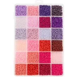 John Bead 12500pcs Assorted 24 Colors Glass Seed Beads 8/0 Jewelry Making Bead Box