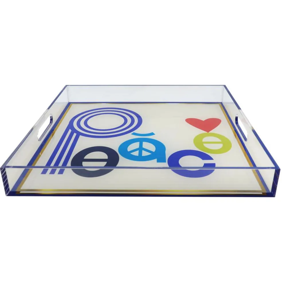 Jonathan Adler x Michaels 12" Abstract Peace Square Acrylic Tabletop Tray