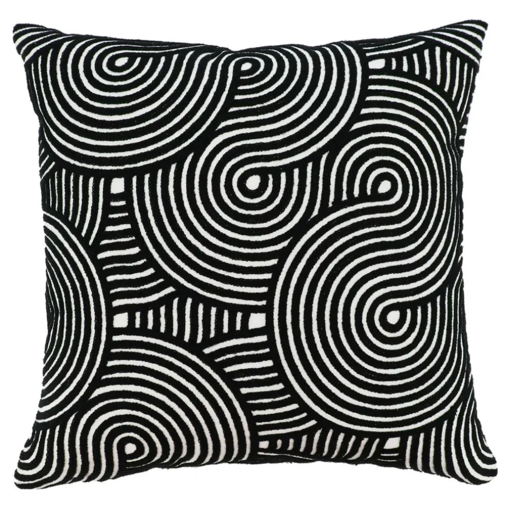 Jonathan Adler x Michaels 17" Black & White Swirl Stripe Pillow