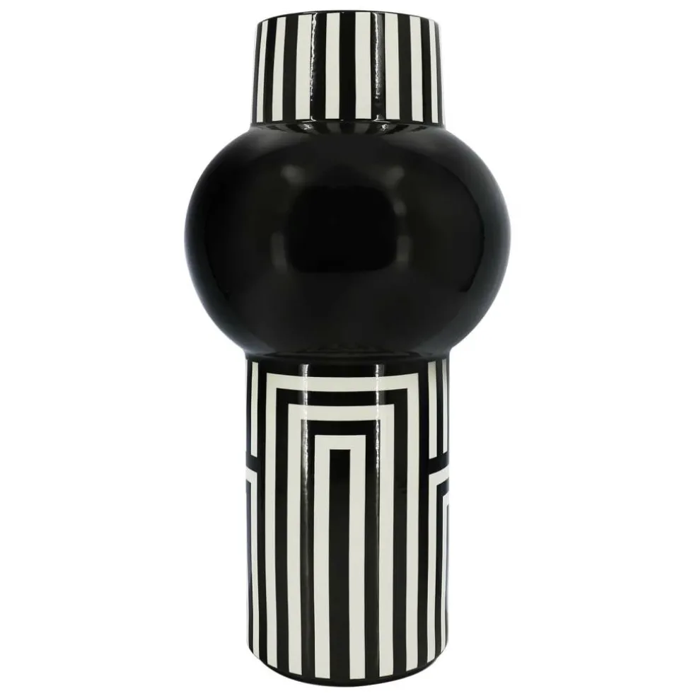 Jonathan Adler x Michaels 20" Black & White Modern Geometric Tabletop Ceramic Vase