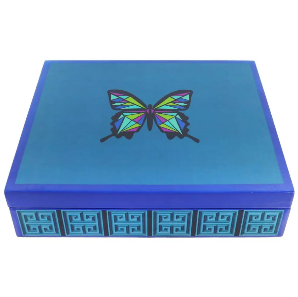 Jonathan Adler x Michaels 12" Blue & Black Greek Key Tabletop Urn with Lid