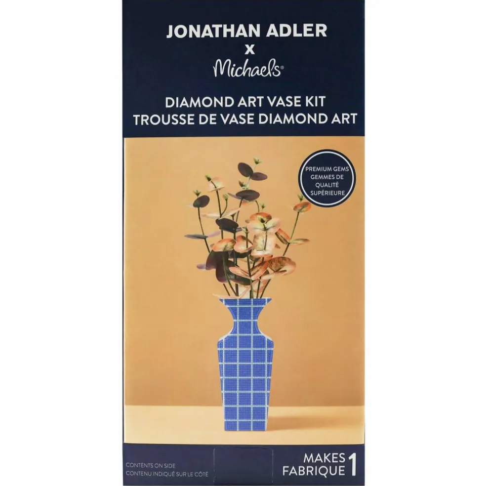 Jonathan Adler x Michaels Blue Tile Diamond Art Vase Kit