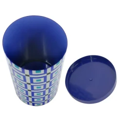 Jonathan Adler x Michaels Blue & White Square Pattern Tabletop Metal Container