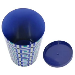 Jonathan Adler x Michaels Blue & White Square Pattern Tabletop Metal Container