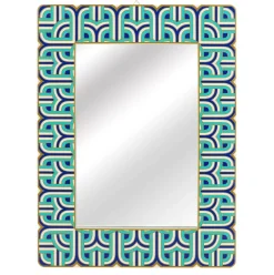 Jonathan Adler x Michaels 30.75" Blue, White & Teal Hudson Wall Mirror