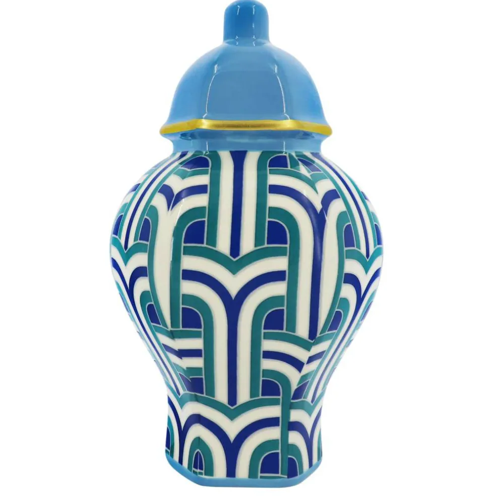 Jonathan Adler x Michaels 8.25" Blue, White & Teal Hudson Ceramic Wall Urn