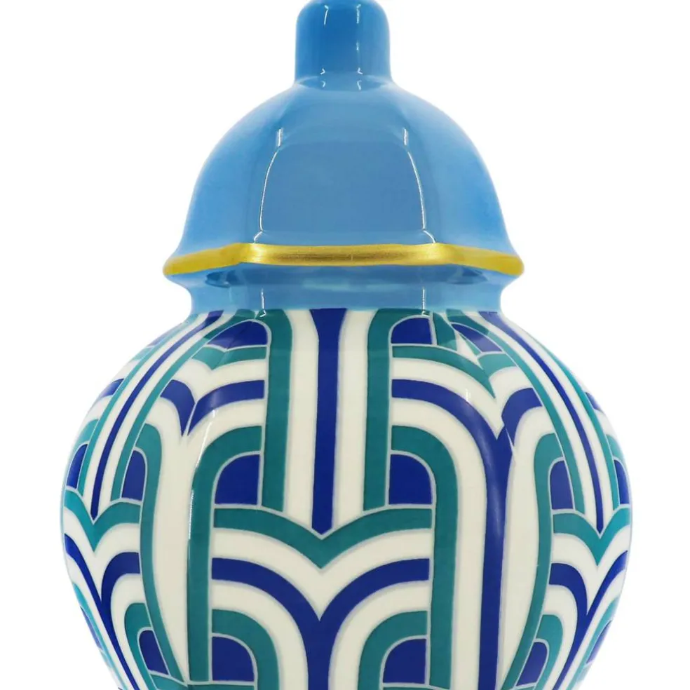 Jonathan Adler x Michaels 8.25" Blue, White & Teal Hudson Ceramic Wall Urn