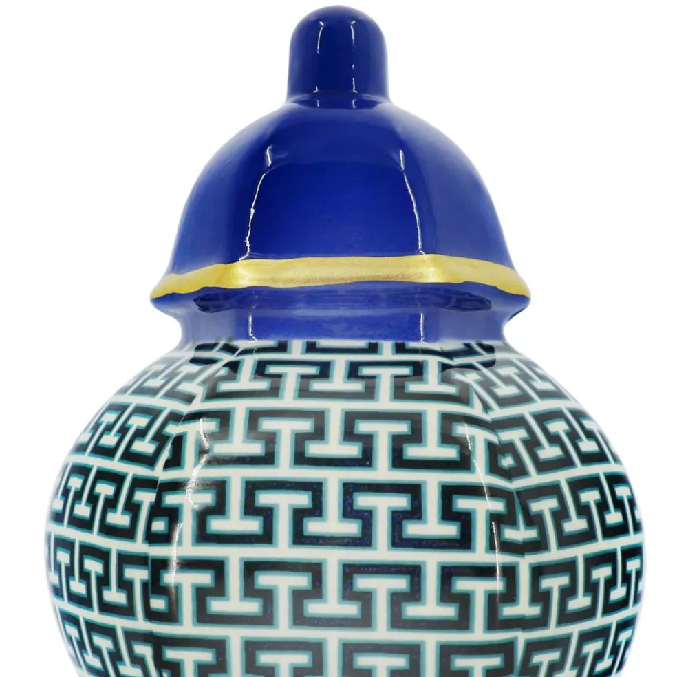 Jonathan Adler x Michaels 8.25" Blue, White & Teal Moroccan Key Ceramic Wall Urn