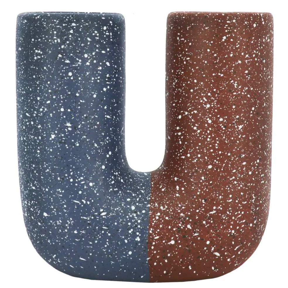 Jonathan Adler x Michaels Blue & Brown Two-Tone Tabletop Ceramic Vase