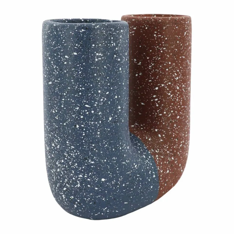 Jonathan Adler x Michaels Blue & Brown Two-Tone Tabletop Ceramic Vase