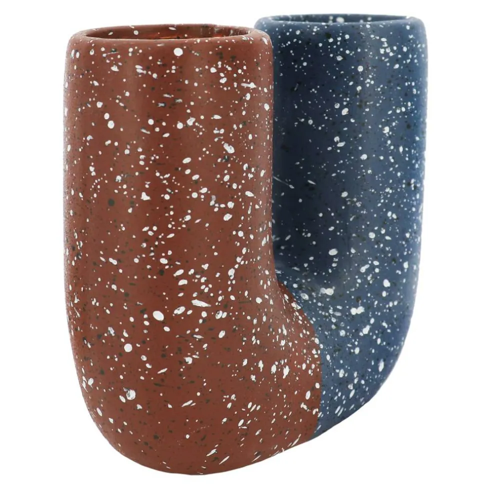 Jonathan Adler x Michaels Blue & Brown Two-Tone Tabletop Ceramic Vase