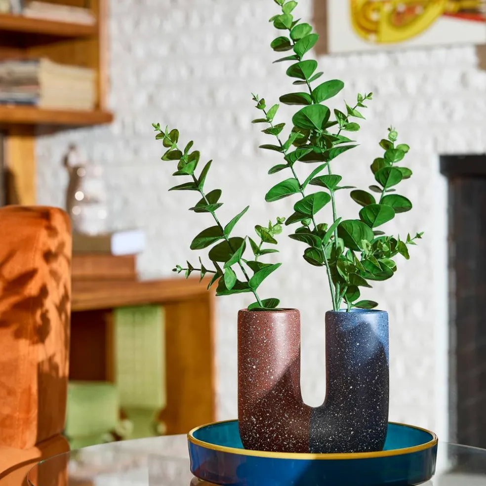 Jonathan Adler x Michaels Blue & Brown Two-Tone Tabletop Ceramic Vase