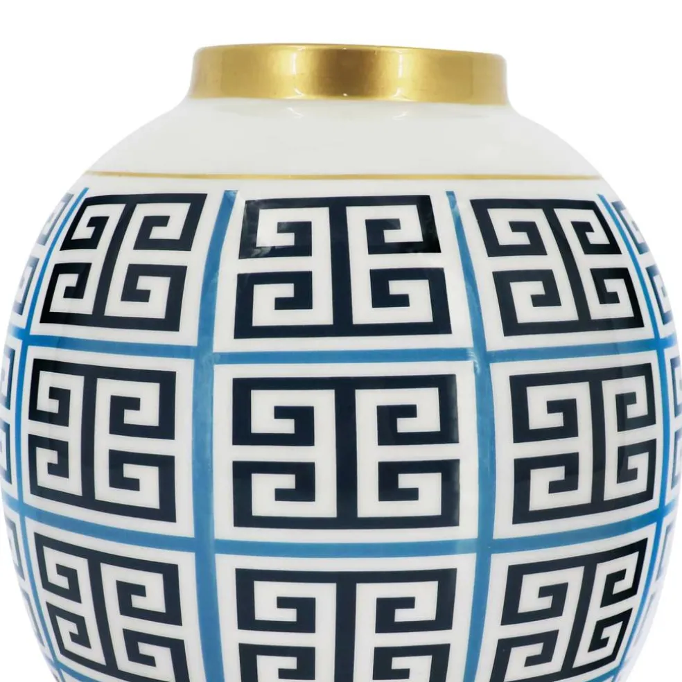 Jonathan Adler x Michaels 9" Blue & White Linear Squares Tabletop Box