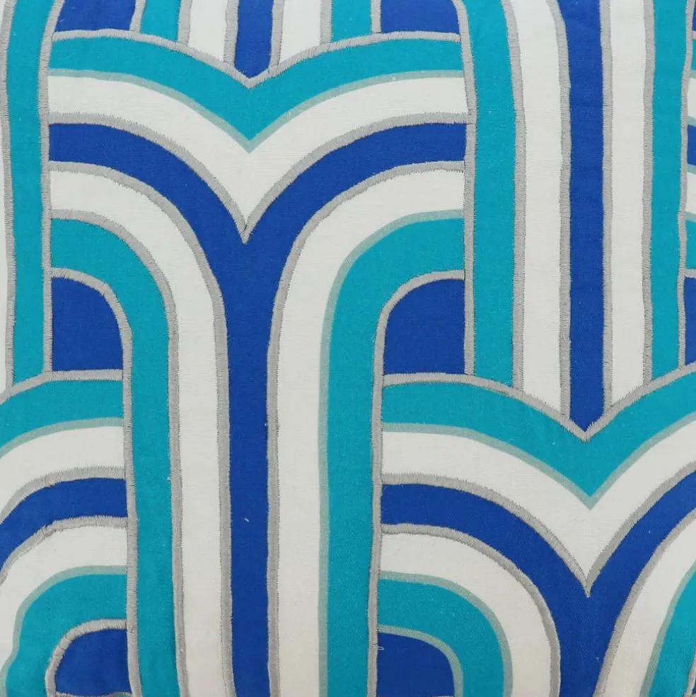 Jonathan Adler x Michaels 18" Blue & White Embroidered Pillow