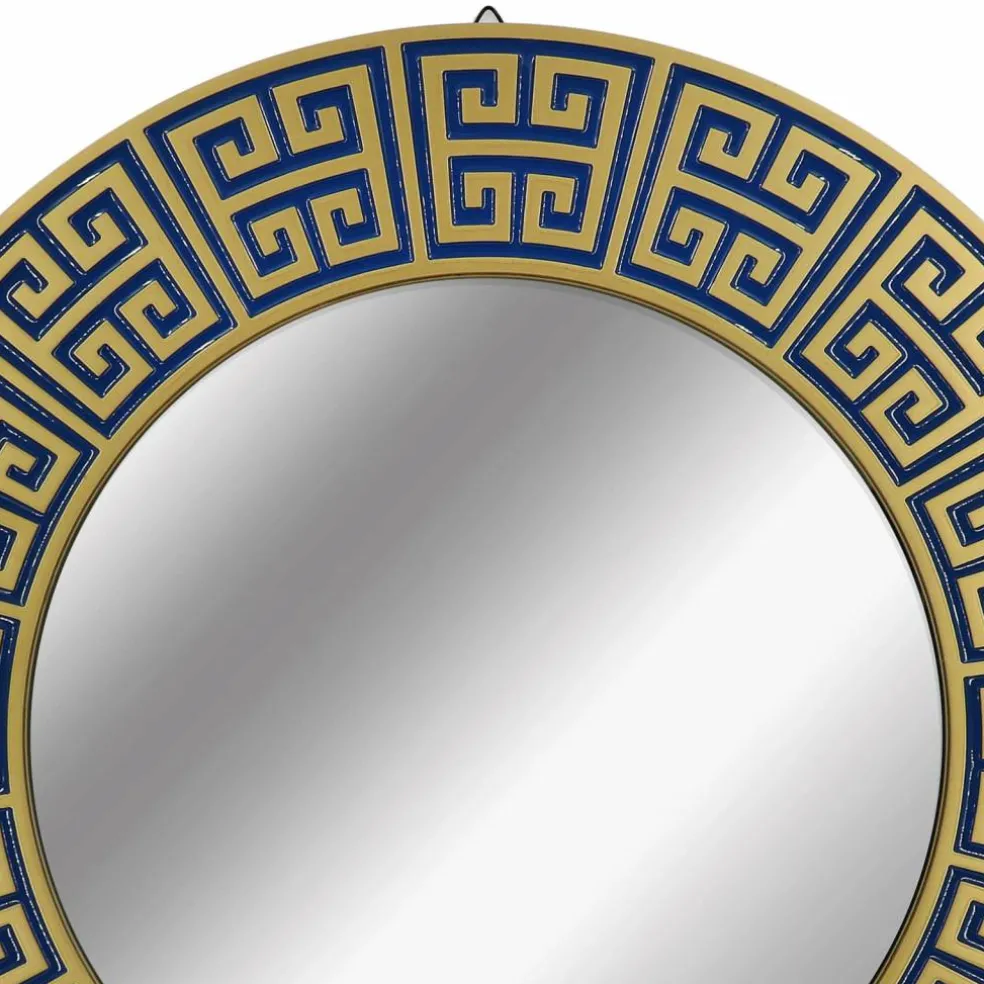 Jonathan Adler x Michaels 36" Blue & Gold Greek Key Wall Mirror