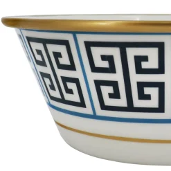Jonathan Adler x Michaels Blue & White Greek Key Metal Bowl
