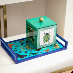 Jonathan Adler x Michaels 15" Blue Butterflies Metal Tabletop Tray