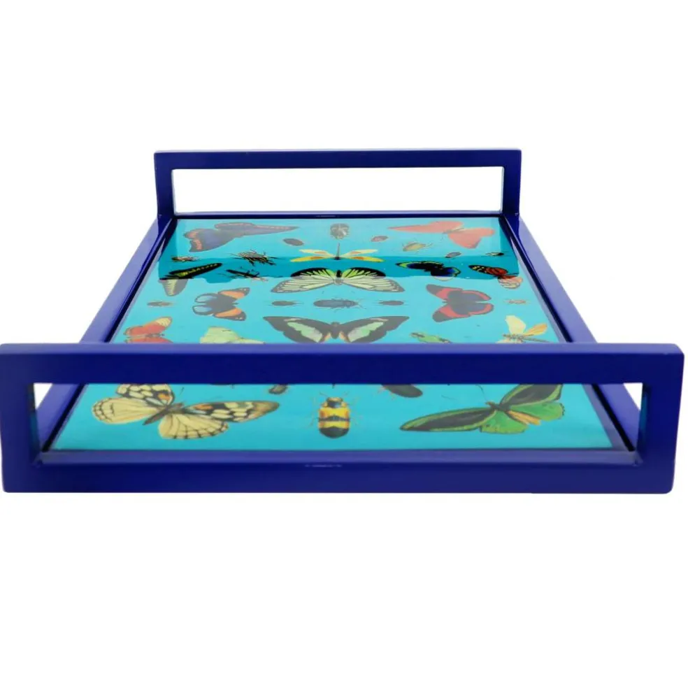 Jonathan Adler x Michaels 15" Blue Butterflies Metal Tabletop Tray