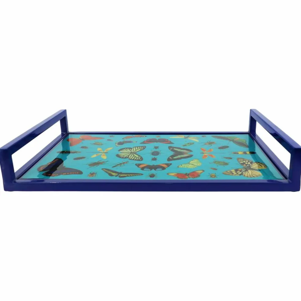 Jonathan Adler x Michaels 15" Blue Butterflies Metal Tabletop Tray