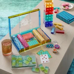 Jonathan Adler x Michaels Blue & Green Diamond Stripe Double Six Domino Set