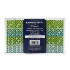 Jonathan Adler x Michaels Blue & Green Diamond Stripe Double Six Domino Set