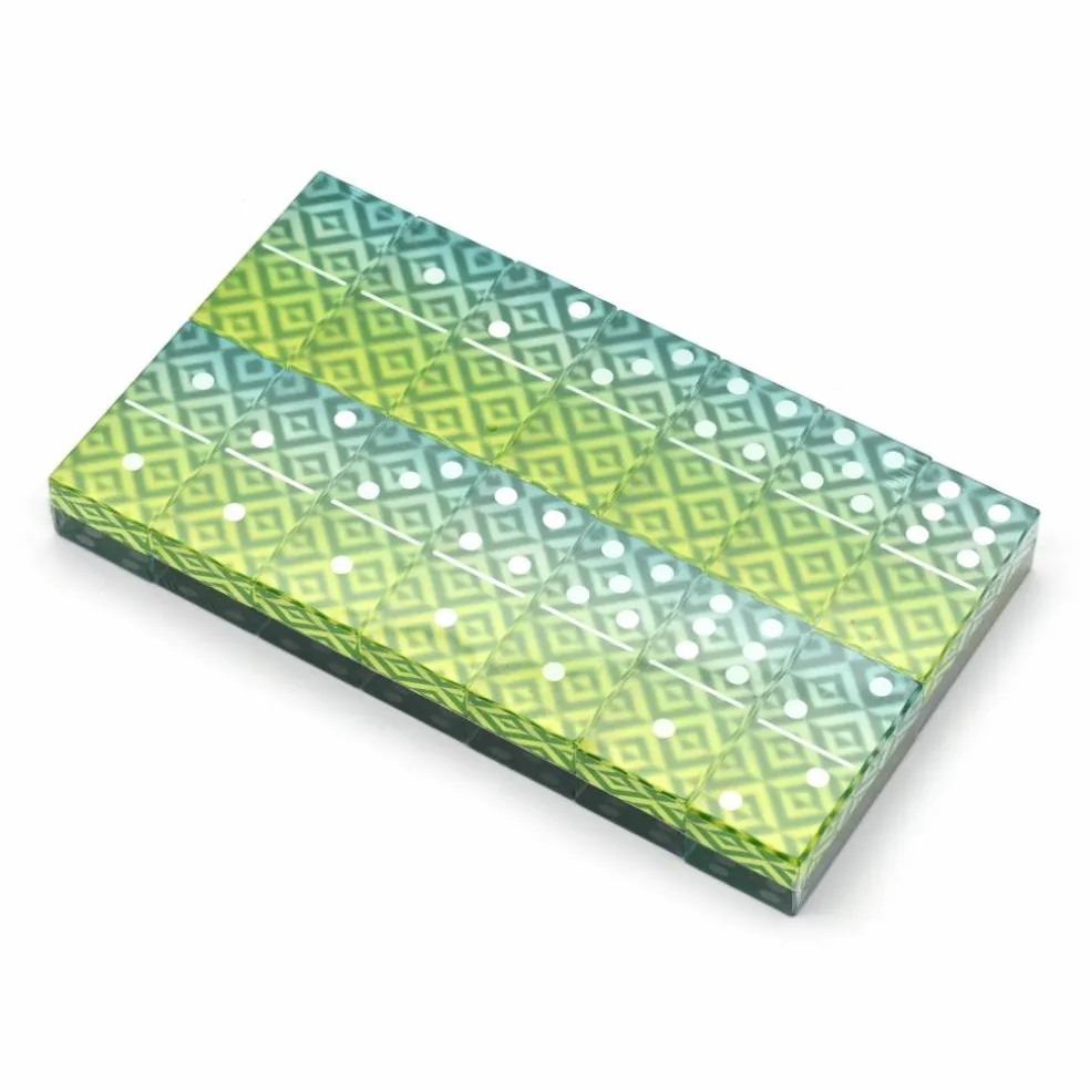 Jonathan Adler x Michaels Blue & Green Diamond Stripe Double Six Domino Set