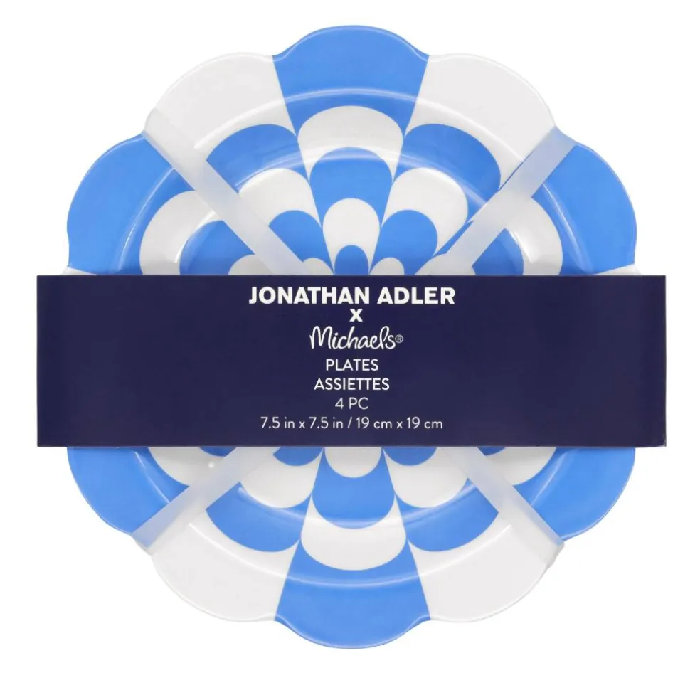 Jonathan Adler x Michaels 7.5" Blue Wave Melamine Plates, 4ct.