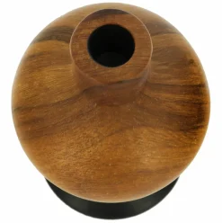 Jonathan Adler x Michaels 6.75" Brown & Black Wood Grain Round Ceramic Taper Candle Holder