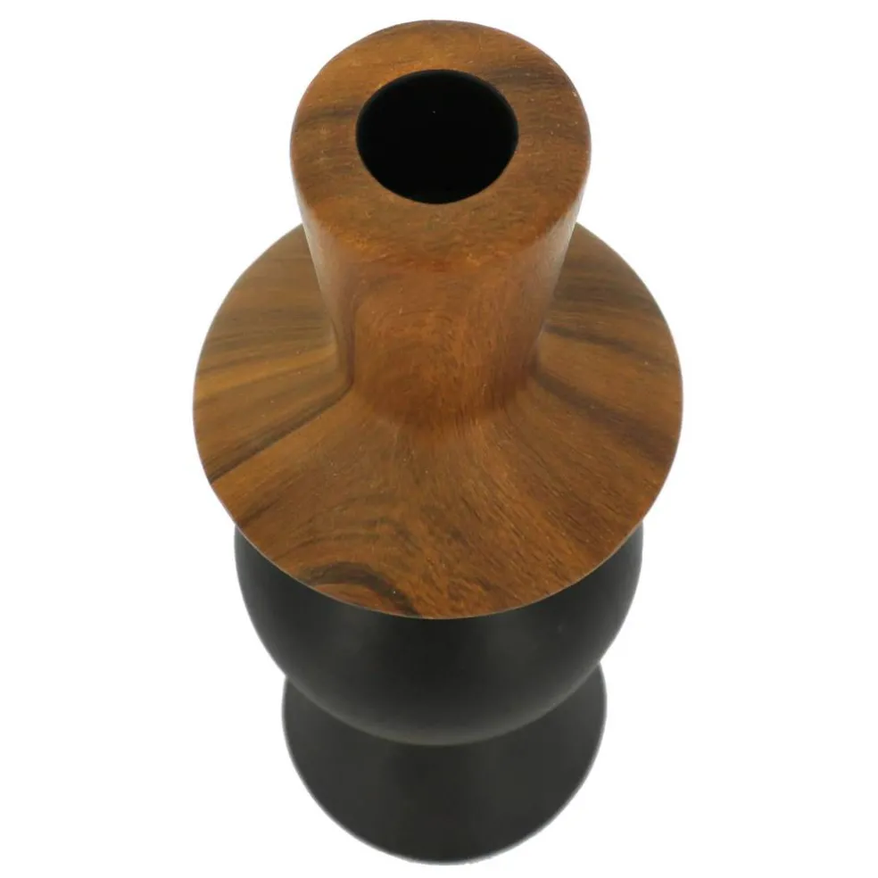 Jonathan Adler x Michaels 9.25" Brown & Black Wood Grain Ceramic Taper Candle Holder