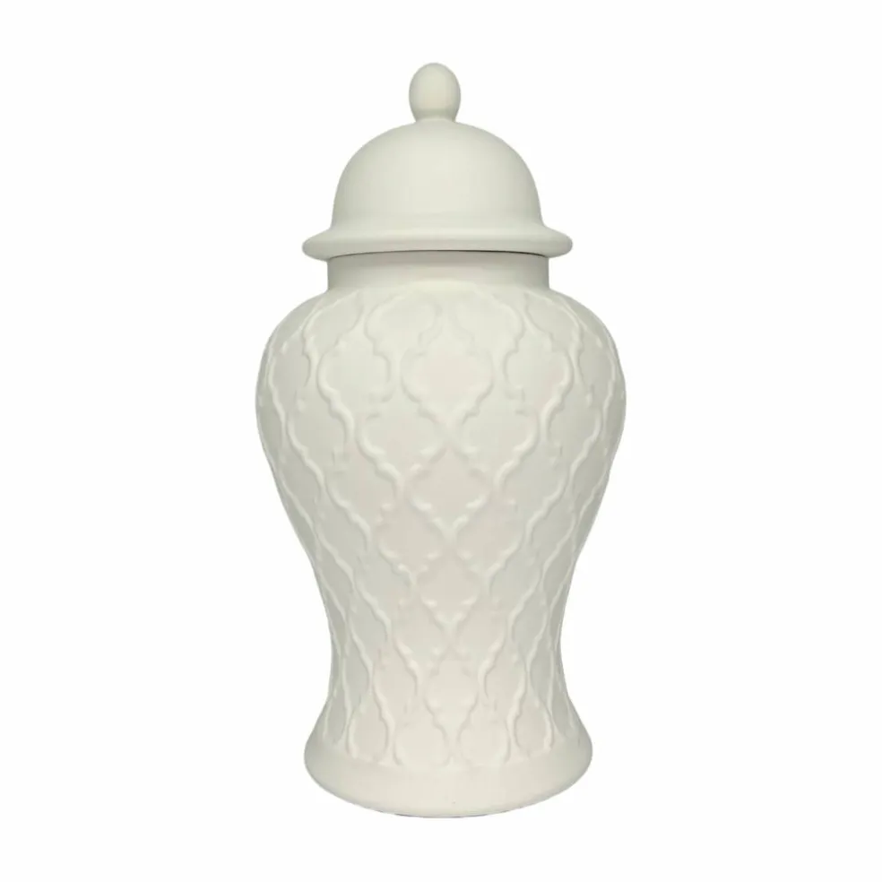 Jonathan Adler x Michaels 12" DIY Plum Lattice Ceramic Urn with Lid