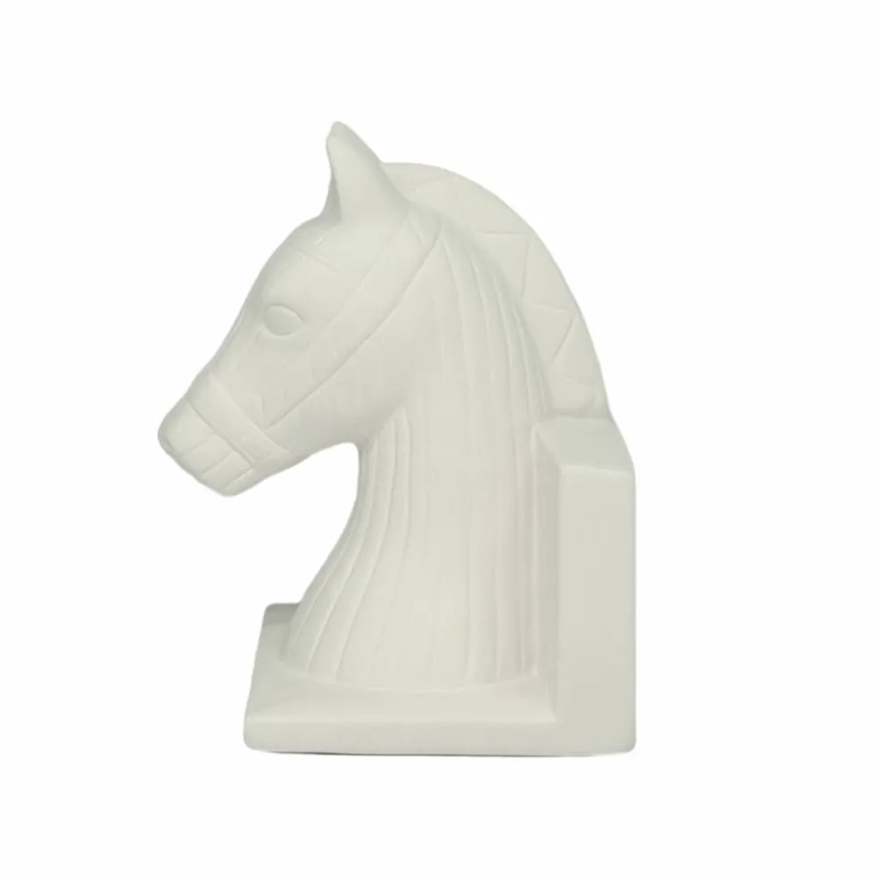 Jonathan Adler x Michaels 7" DIY Ceramic Trojan Horse Book End Set