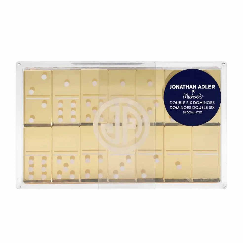 Jonathan Adler x Michaels Gold Mod Maker Double Six Domino Set