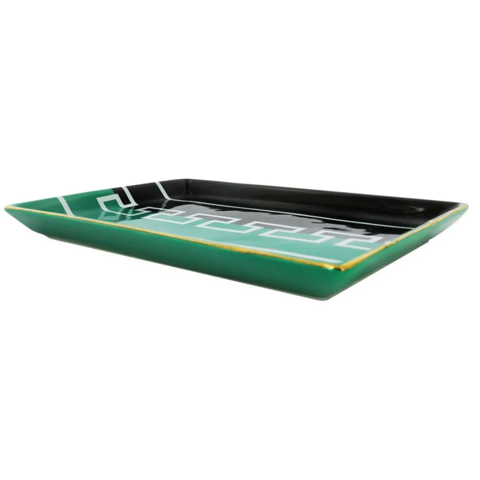Jonathan Adler x Michaels 10.25" Green & Black Moroccan Key Ceramic Plate