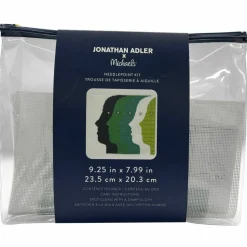 Jonathan Adler x Michaels Green & White Atlas Faces Needlepoint Kit