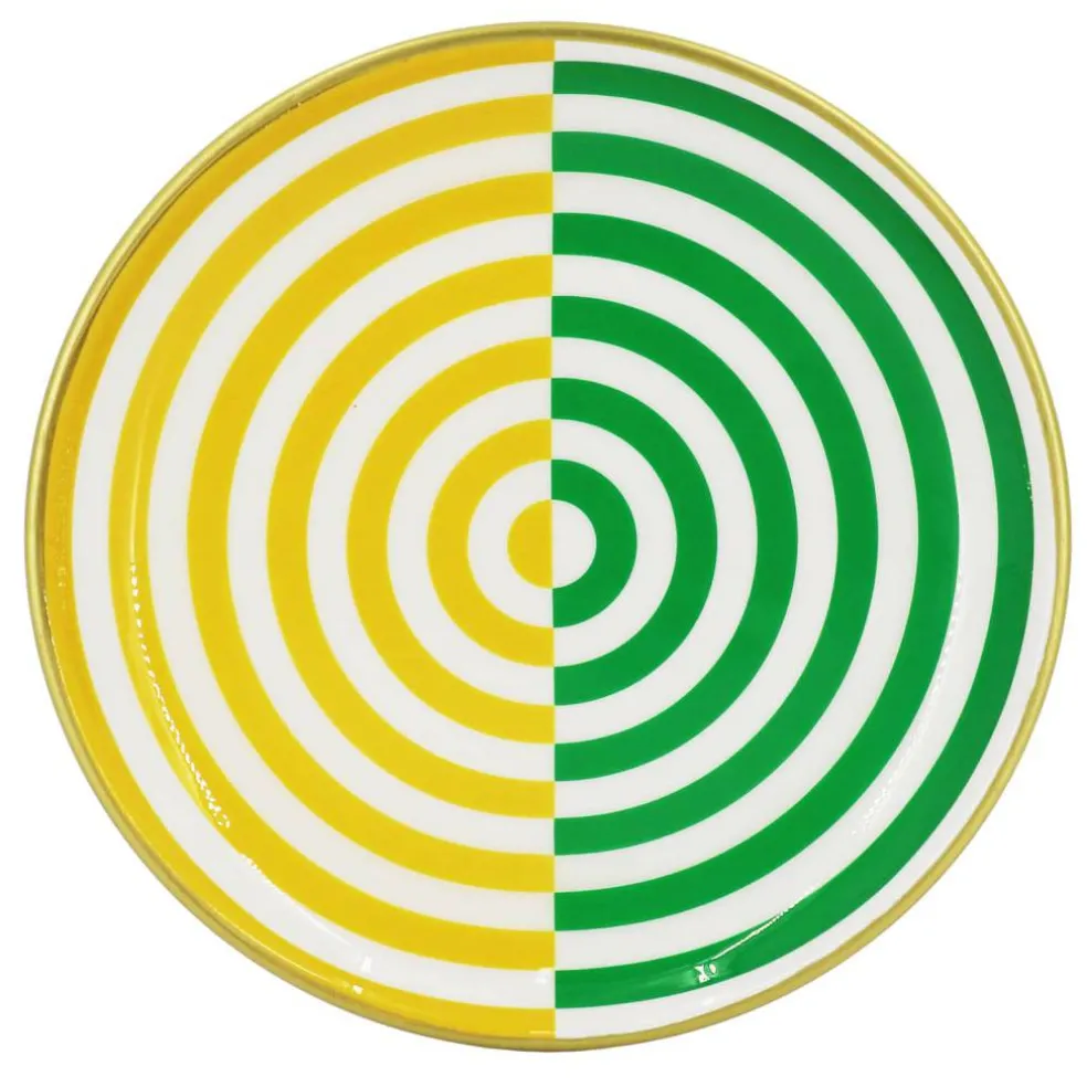 Jonathan Adler x Michaels 10" Green & Yellow Illusion Metal Plate