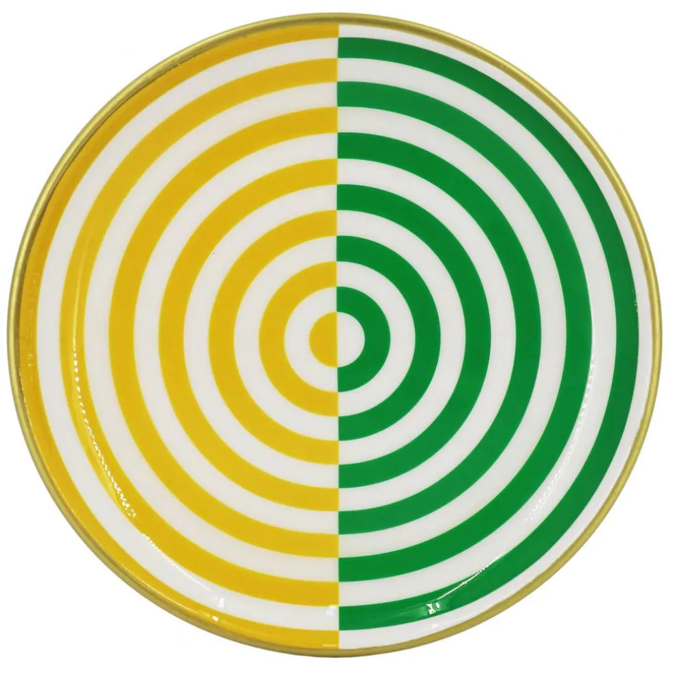 Jonathan Adler x Michaels 10" Green & Yellow Illusion Metal Plate