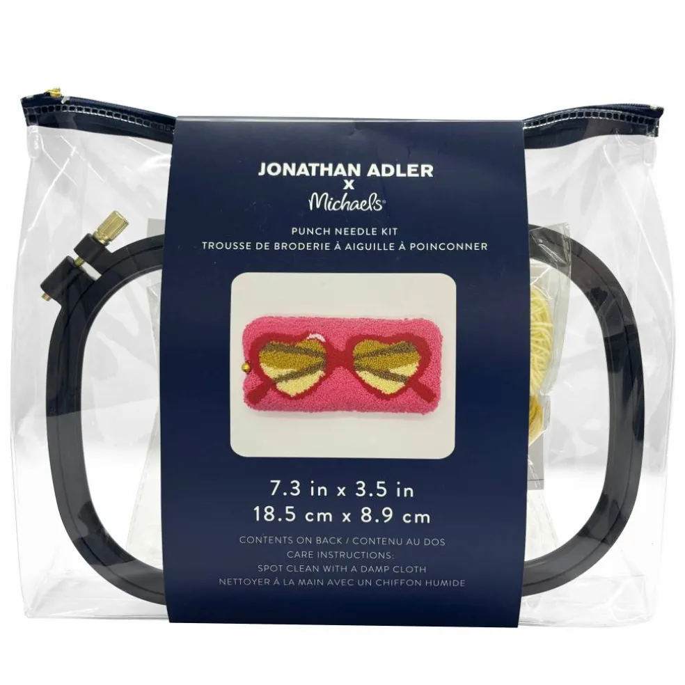 Jonathan Adler x Michaels Heart Glasses Punch Needle Case Kit