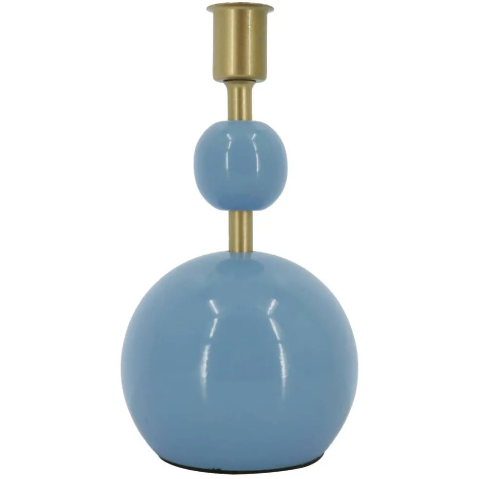 Jonathan Adler x Michaels 7.5" Light Blue & Gold Tabletop Taper Candle Holder