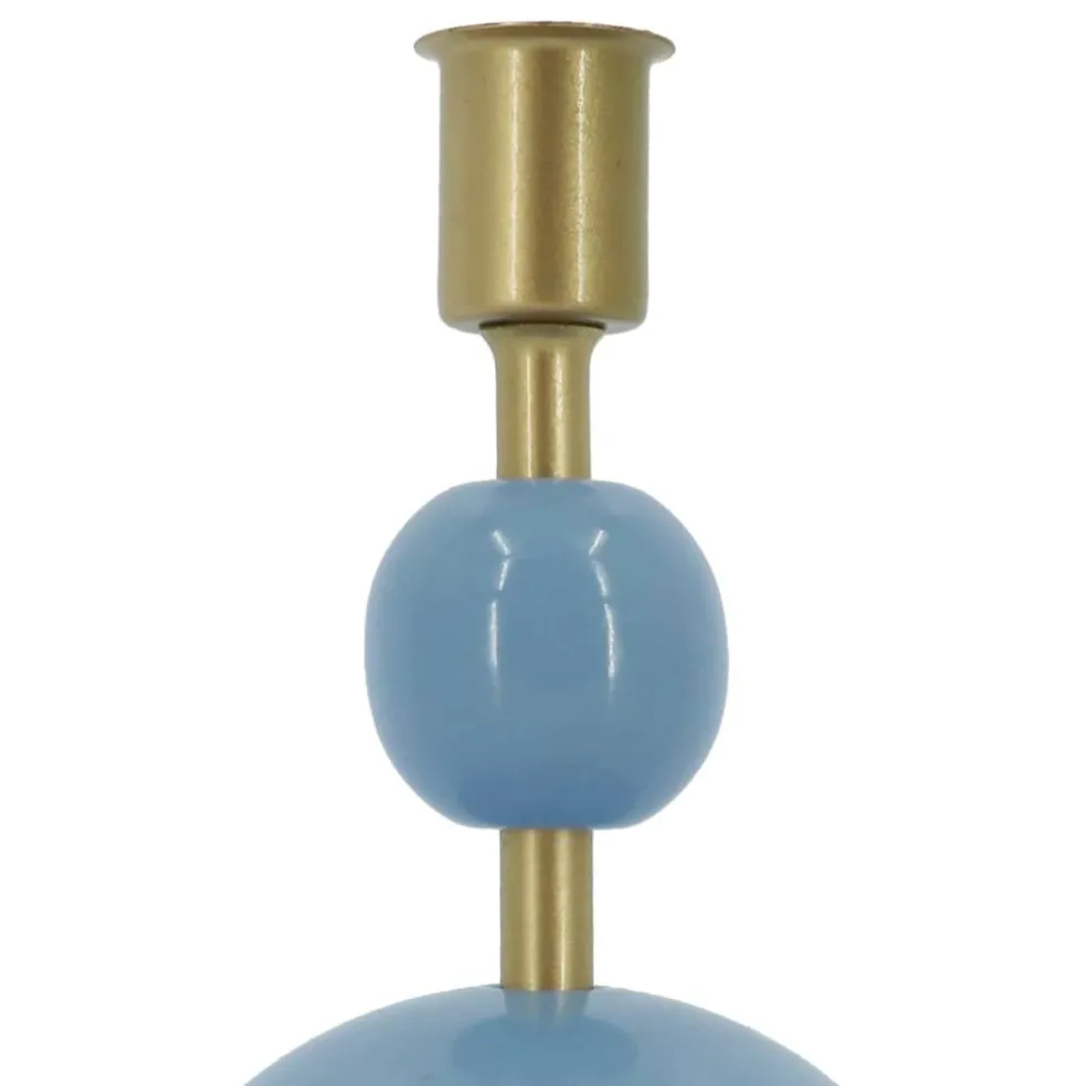 Jonathan Adler x Michaels 7.5" Light Blue & Gold Tabletop Taper Candle Holder